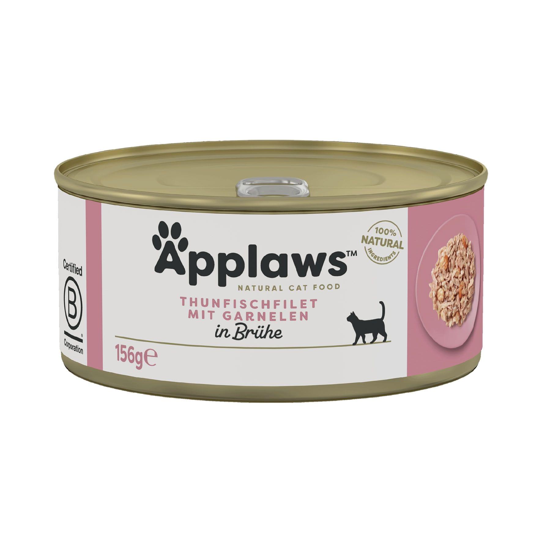 Applaws Tin Tuna Fillet & Prawn 24x70g / 24x156g – Bild 2