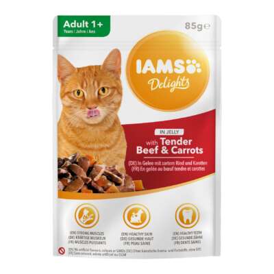 Iams Delights Adult Rind & Karotte 24x85g in Jelly