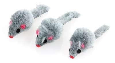 Swisspet Katzenspielzeug Fellmaus grau 3 Stk.