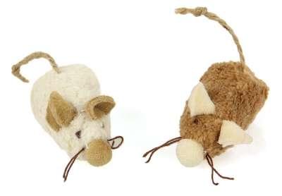 Swisspet Plüsch-Mäuse-Set m. Schnurschwanz 2 Stück