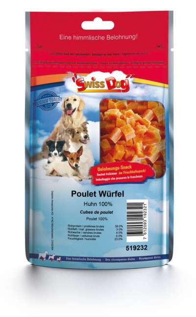 SwissDog Mini Snacks Poulet Würfel 6x120g / 600g