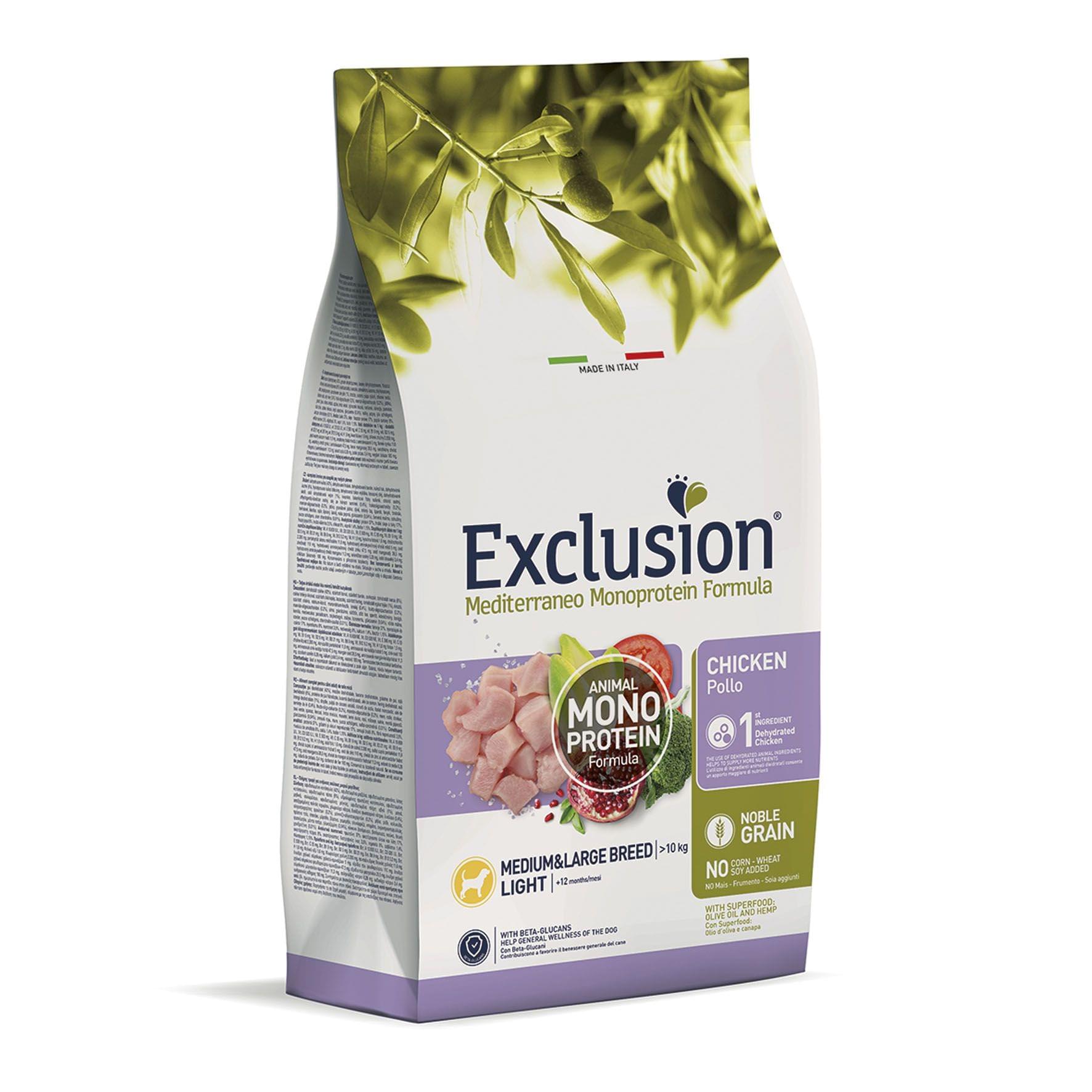 Exclusion Dog Mediterraneo Light Adult Medium & Large - Huhn