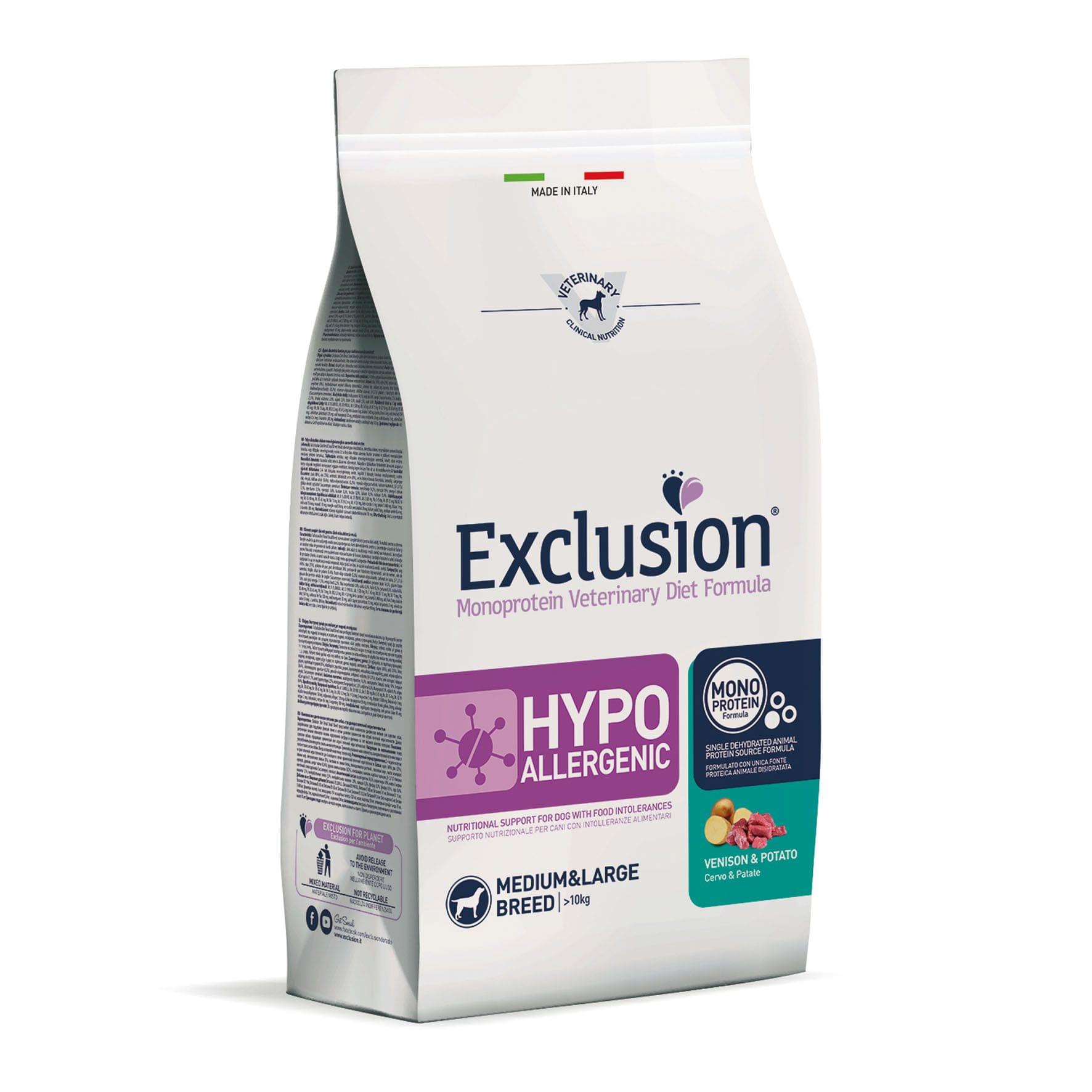 Exclusion Hypoallergenic Vet Monoprotein Adult Medium & Large Venison & Potato, 12kg