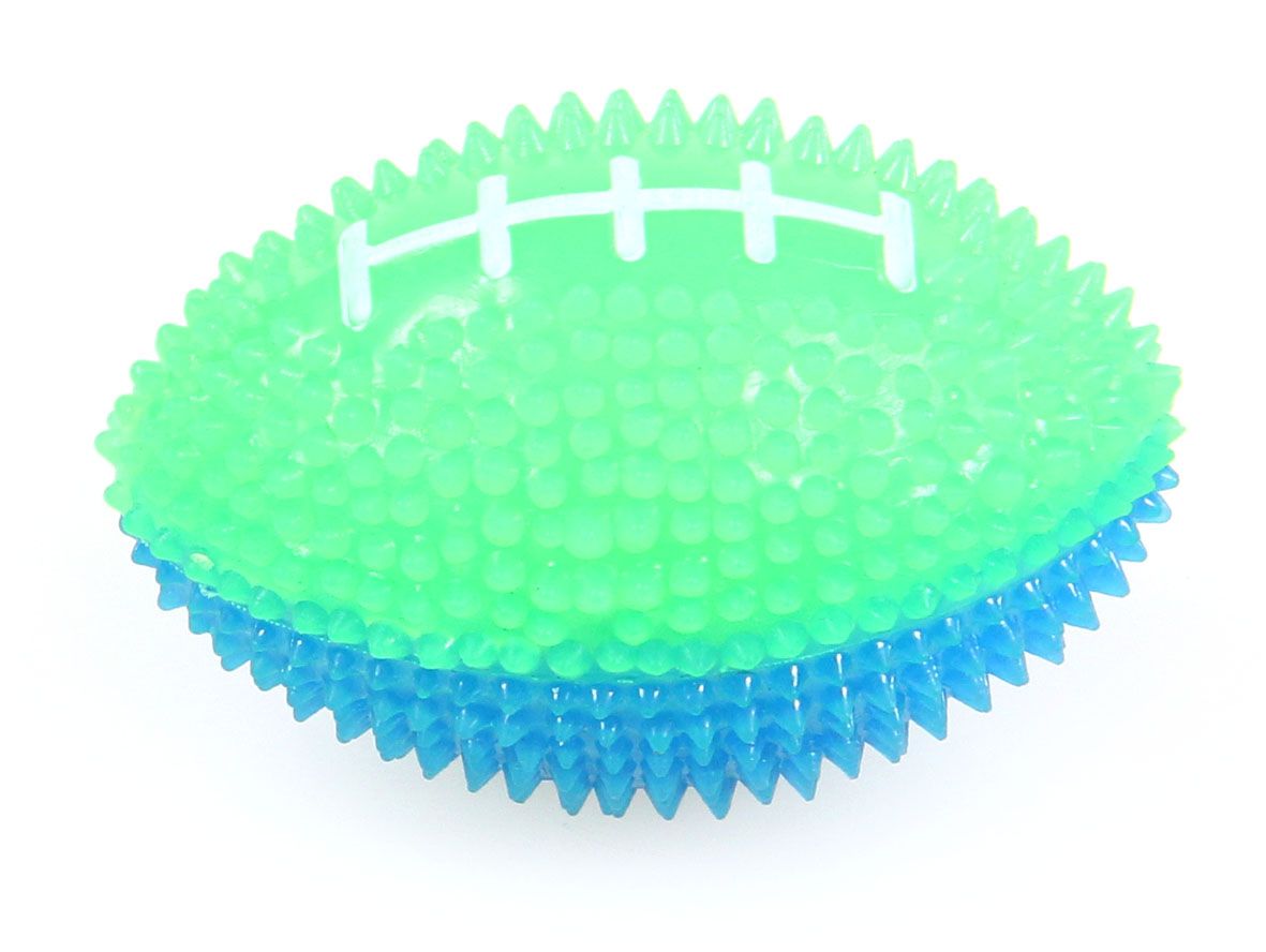Swisspet Hundespielzeug Leucht-Rugby pink/gelb / blau/grün – Bild 3