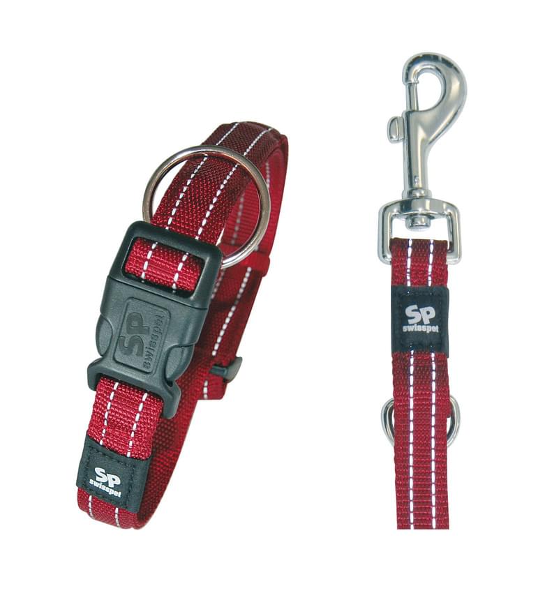 Swisspet SportLine Halsband & Führleine rot