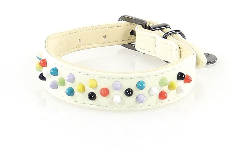 TrendLine Lederhalsband weiss