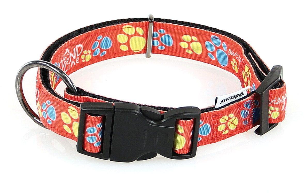 TrendLine Halsband & Führleine Pfoty rot