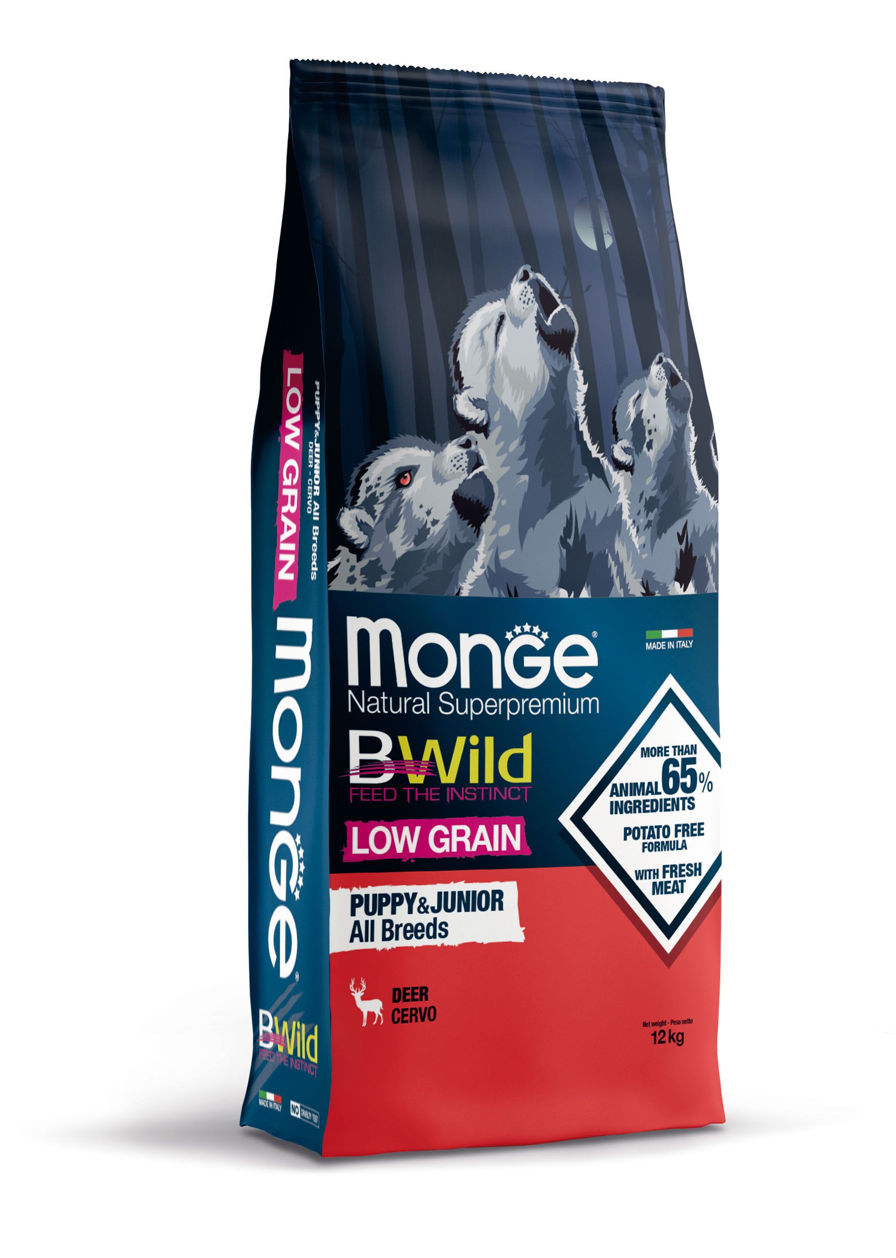Monge Bwild Low Grain Puppy & Junior Hirsch 2.5kg / 12kg – Bild 2