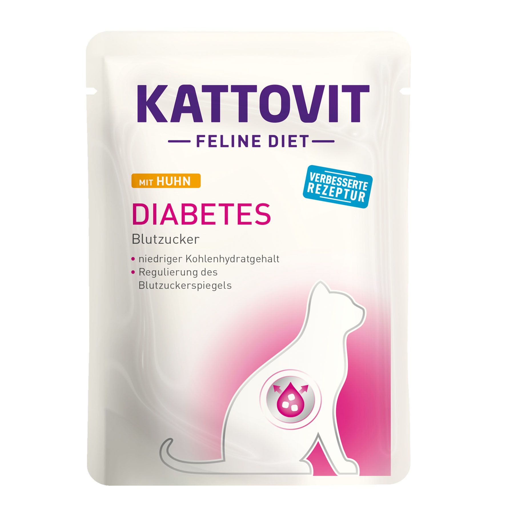 Kattovit Feline Diet Diabetes/Gewicht Huhn 24x85g