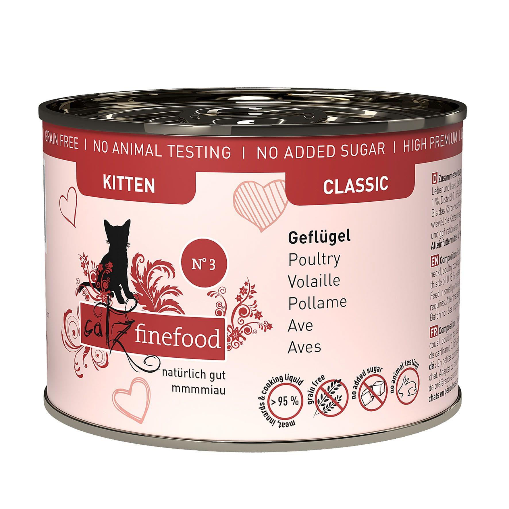 Catz finefood Kitten Classic N°3 Geflügel 16x85g / 6x200g – Bild 2