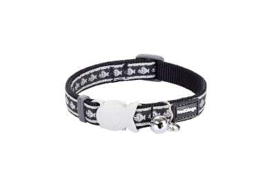 RedDingo Cat Halsband Reflective Fish Black - XS