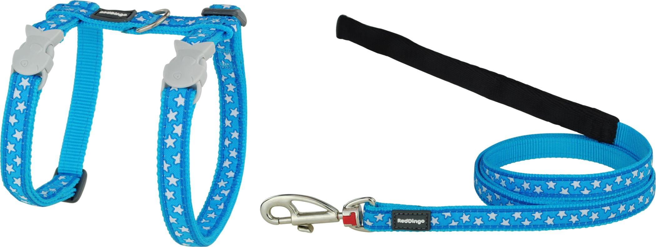 RedDingo Geschirr & Leine Design Stars White on Turquoise – XS