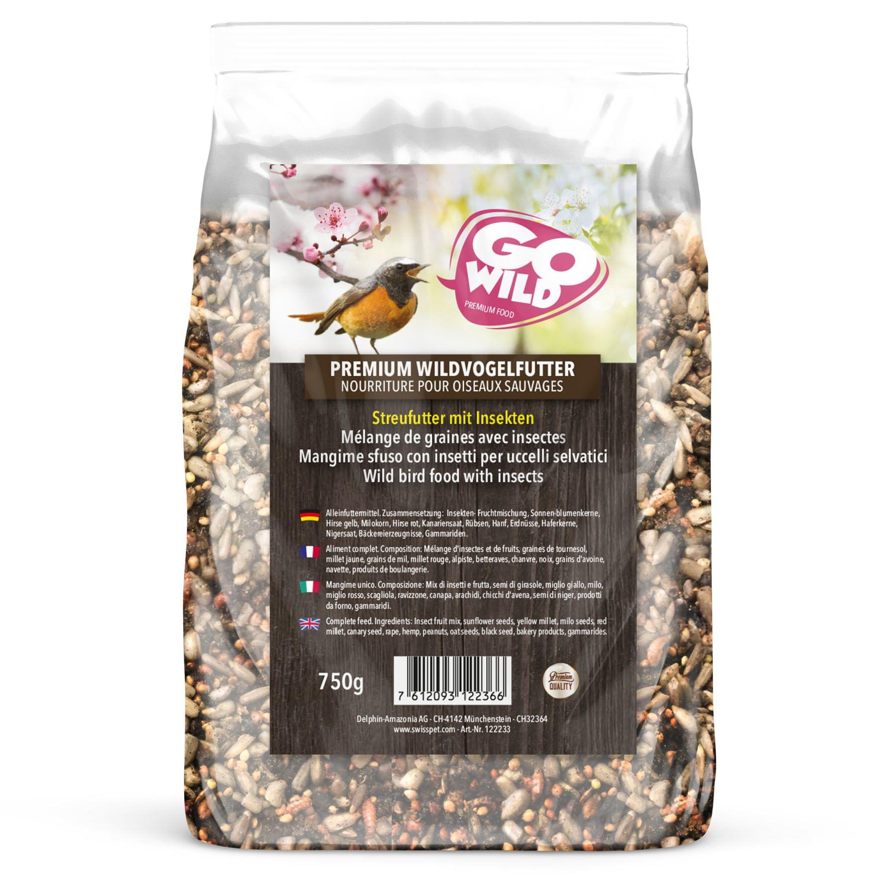 GOWILD Streufutter mit Insekten 750g / 2kg