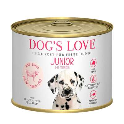 DOG’S LOVE JUNIOR Rind Karotte & Salbei 6x200g / 6x400g