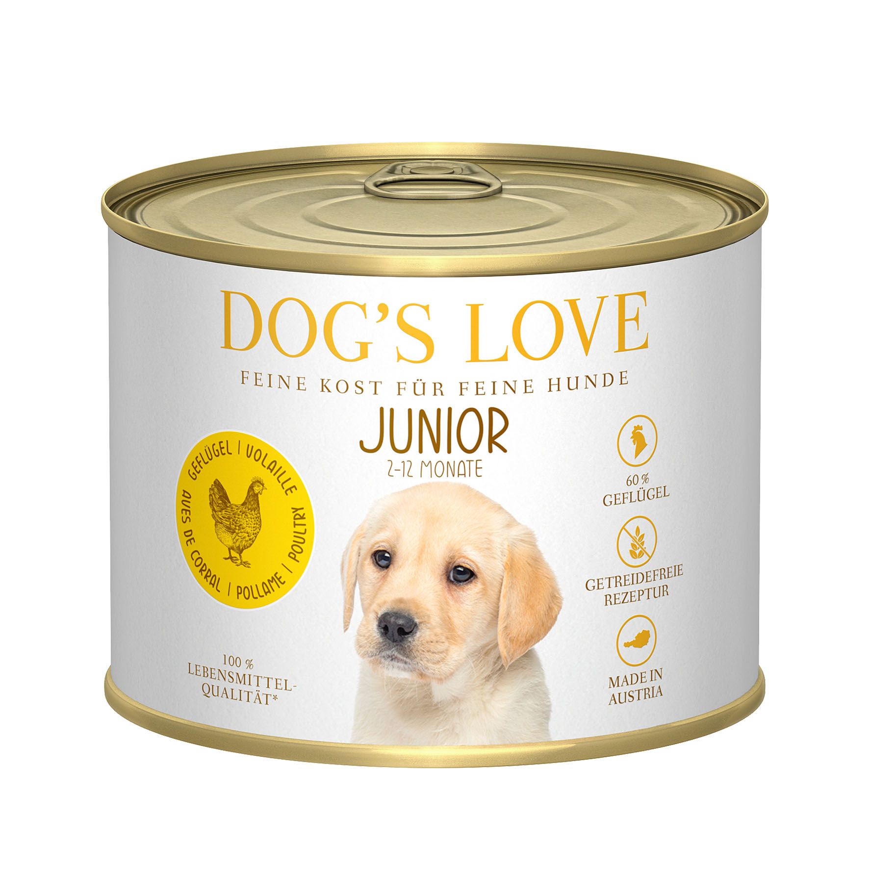DOG’S LOVE JUNIOR Geflügel Zucchini & Apfel 6x200g / 6x400g