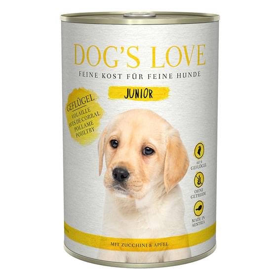 DOG’S LOVE JUNIOR Geflügel Zucchini & Apfel 6x200g / 6x400g – Bild 2