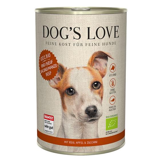 DOG'S LOVE Rind, Reis&Apfel&Zucchini 6x200g / 6x400g / 6x800g – Bild 2