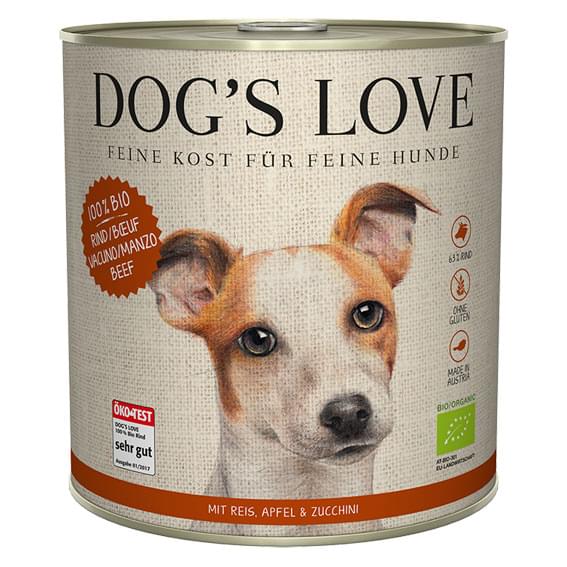DOG'S LOVE Rind, Reis&Apfel&Zucchini 6x200g / 6x400g / 6x800g – Bild 3