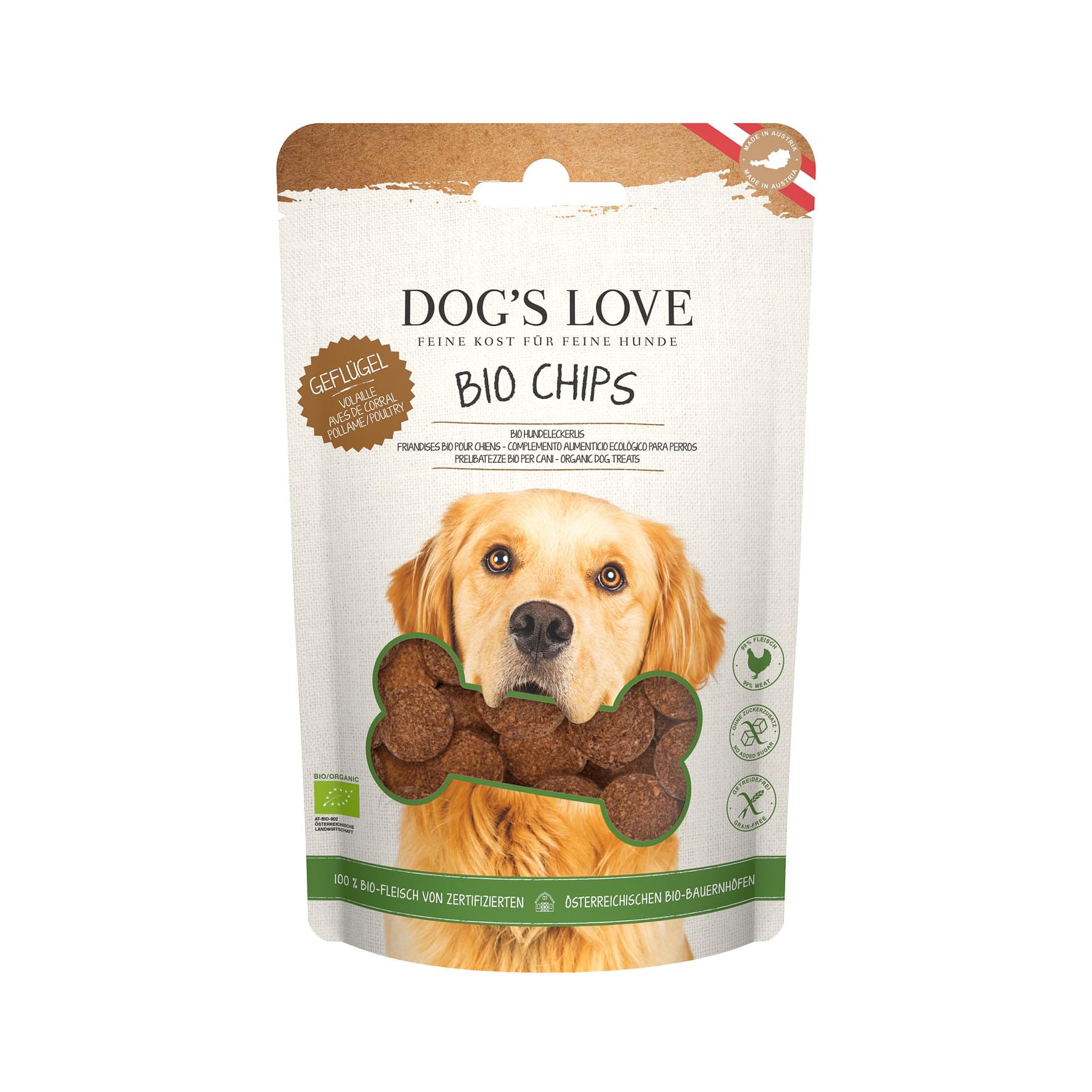 DOG’S LOVE BIO Geflügel Chips 150g