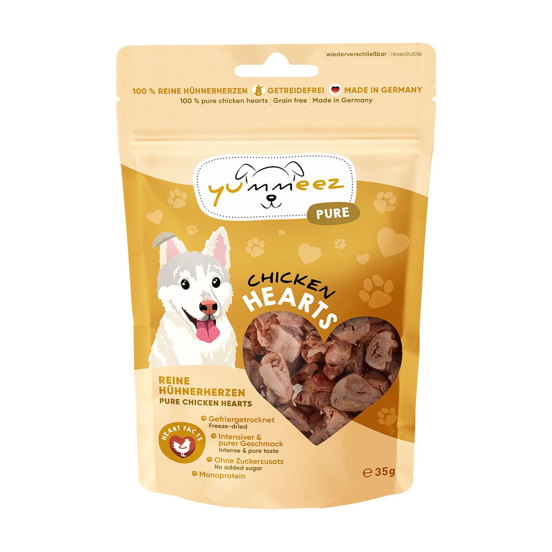 Yummeez pure Hühnerherzen 35g