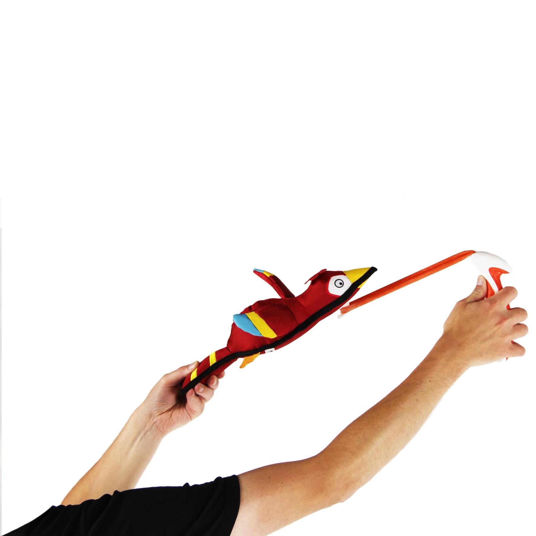 Swisspet Hundespielzeug Birdy-Slingshot mit Schleuder 11x8x35cm rot – Bild 2