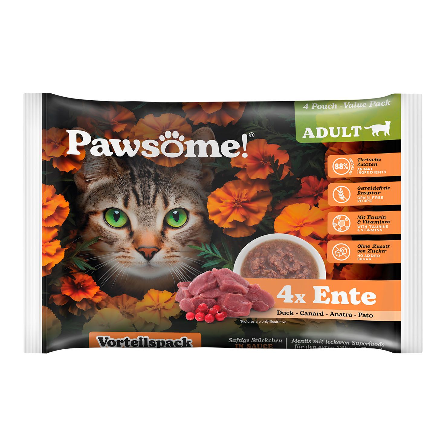 Pawsome Adult Ente 28x 85g / 15x4x85g – Bild 2
