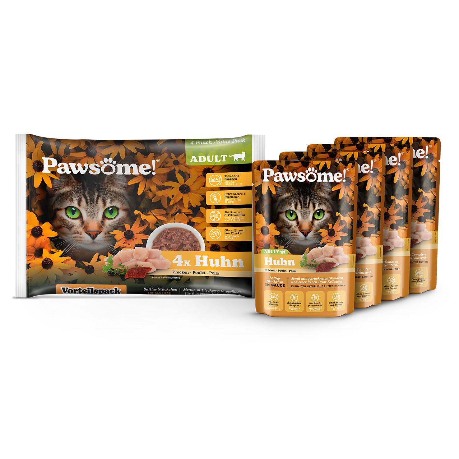 Pawsome Adult Huhn 28x 85g / 15x4x85g – Bild 3