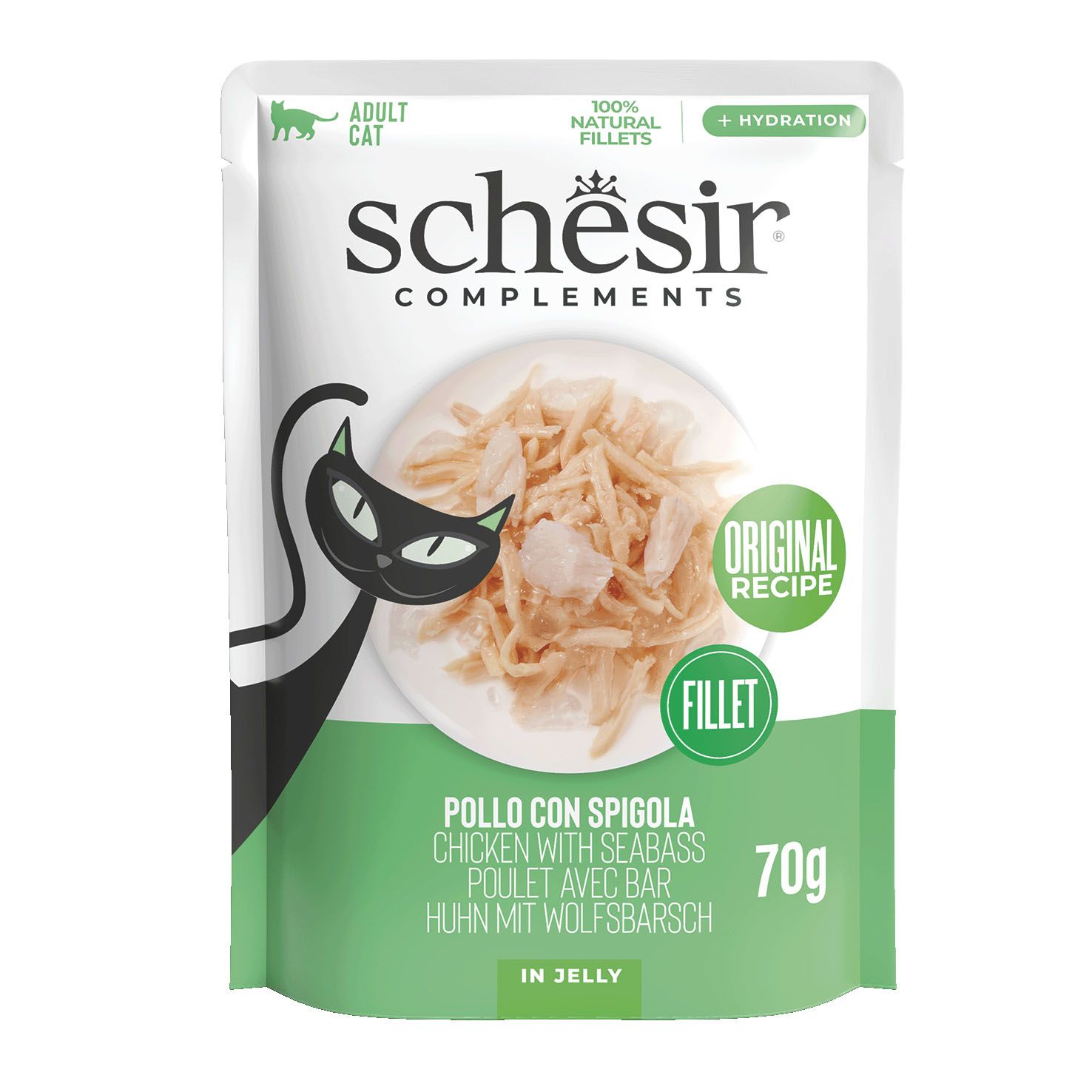 SCHESIR Jelly Huhn & Wolfsbarsch 12x70g