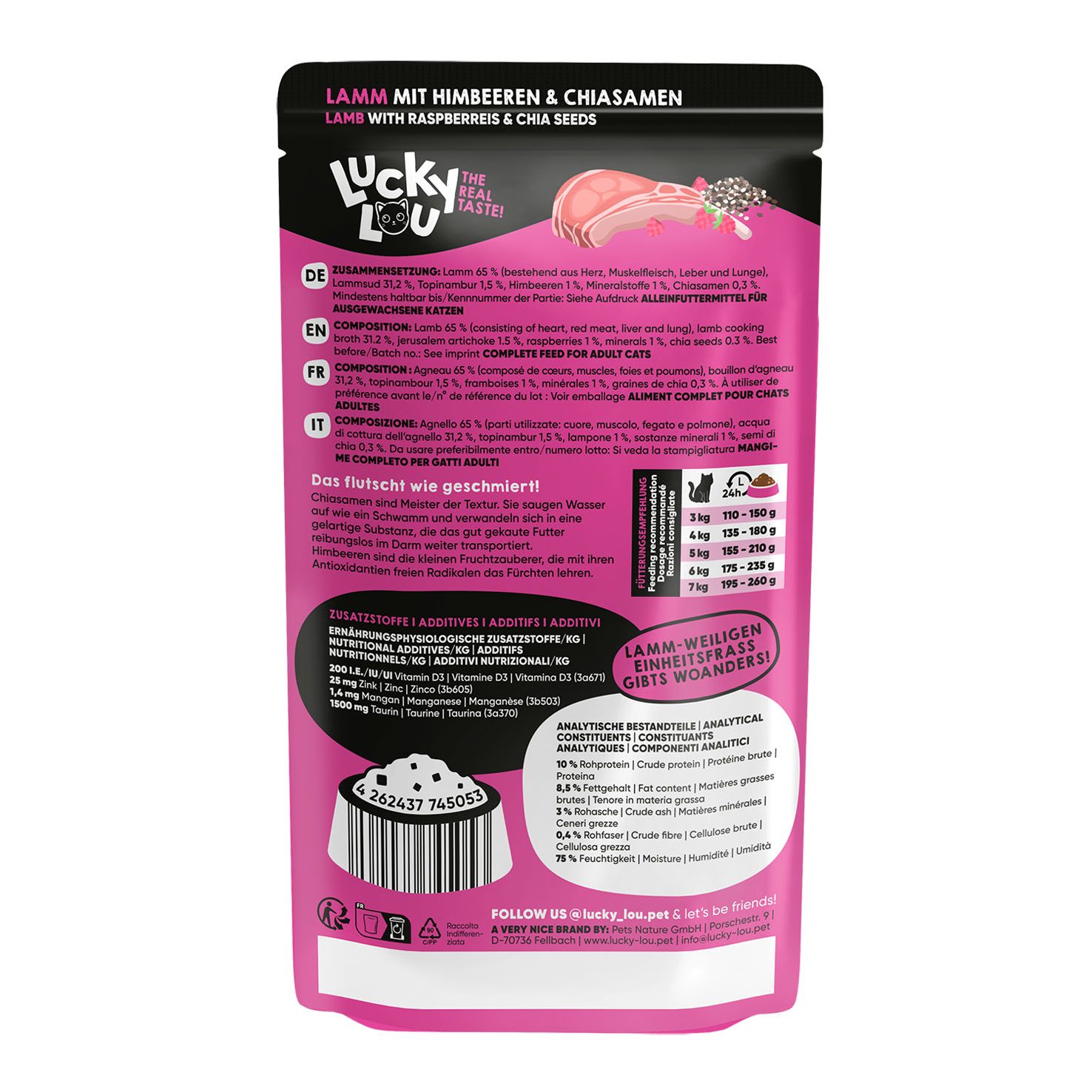 Lucky Lou SuperMono Adult Lamm 16x125g – Bild 2