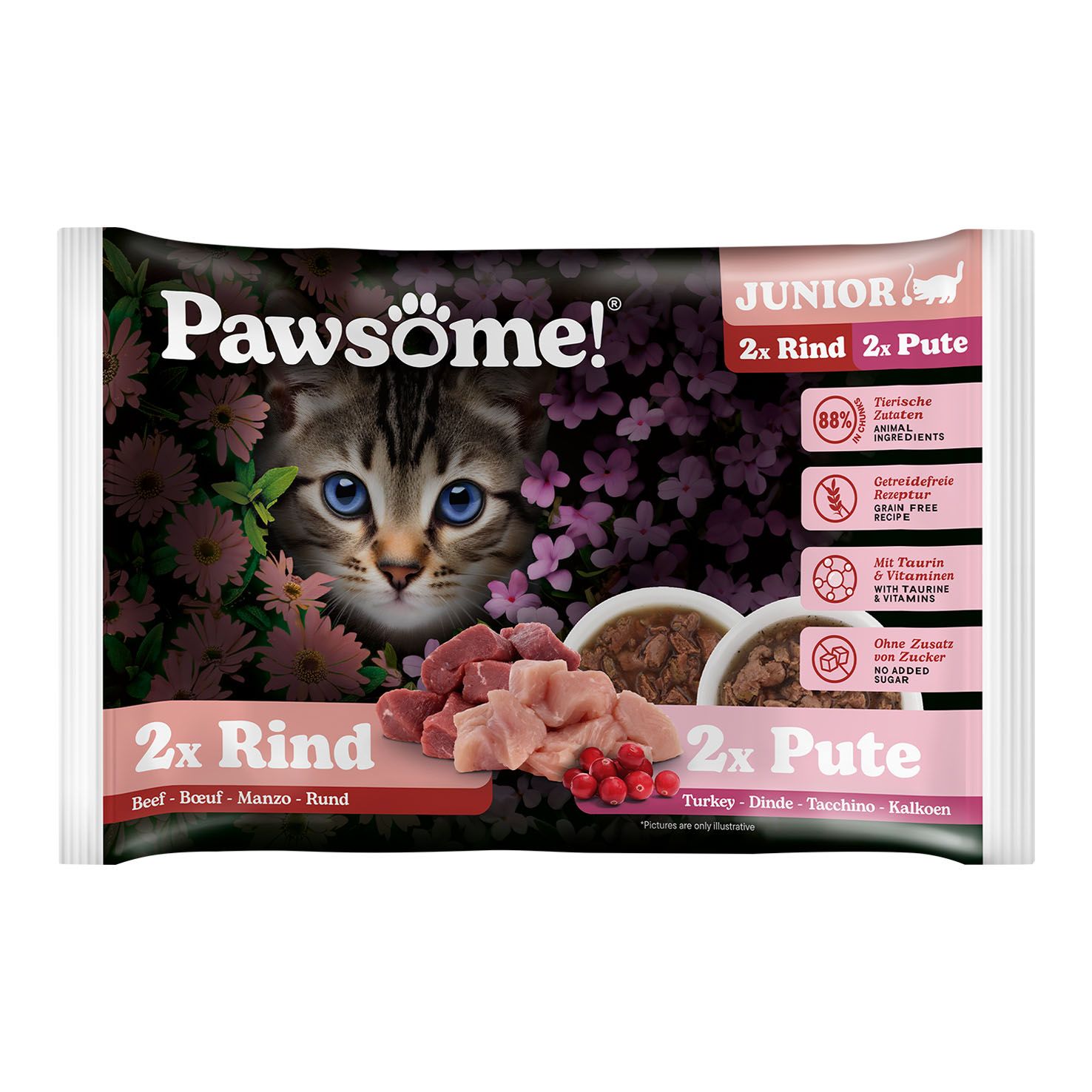 Pawsome Junior Rind 28x85g / 15x4x85g – Bild 3