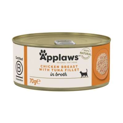 Applaws Tin Chicken with Tuna 24x70g in Brühe